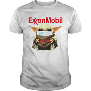 Baby Yoda Face Mask Hug Exxon Mobil Shirt